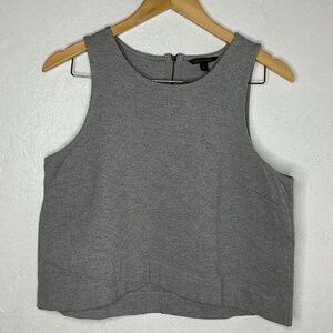 Banana Republic Heather Gray Cropped Sleeveless Top Sz M Scandinavian Minimalist